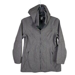 Womens Champion Gray Hooded Jacket Full Zip Polyester Spandex Blend Stretch XL